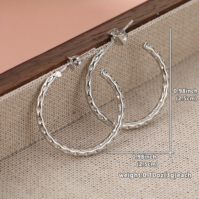 Hammered Hoop Post Earrings